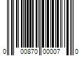 Barcode Image for UPC code 000870000070