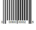 Barcode Image for UPC code 000900000025