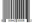 Barcode Image for UPC code 000942000052