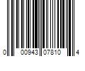 Barcode Image for UPC code 000943078104