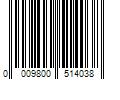 Barcode Image for UPC code 0009800514038