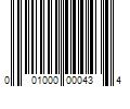 Barcode Image for UPC code 001000000434