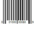 Barcode Image for UPC code 001000000809