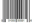 Barcode Image for UPC code 001000000816