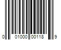 Barcode Image for UPC code 001000001189