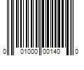 Barcode Image for UPC code 001000001400