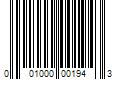 Barcode Image for UPC code 001000001943