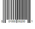 Barcode Image for UPC code 001000002001