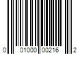 Barcode Image for UPC code 001000002162