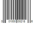 Barcode Image for UPC code 001000002186