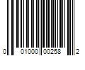 Barcode Image for UPC code 001000002582