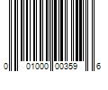 Barcode Image for UPC code 001000003596