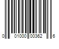 Barcode Image for UPC code 001000003626