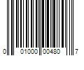 Barcode Image for UPC code 001000004807