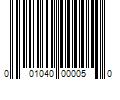 Barcode Image for UPC code 001040000050