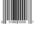 Barcode Image for UPC code 001068000087