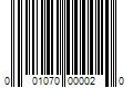 Barcode Image for UPC code 001070000020