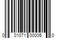 Barcode Image for UPC code 001071000050