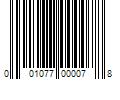 Barcode Image for UPC code 001077000078