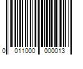 Barcode Image for UPC code 0011000000013