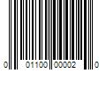 Barcode Image for UPC code 001100000020