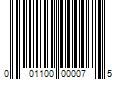 Barcode Image for UPC code 001100000075