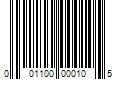 Barcode Image for UPC code 001100000105. Product Name: 