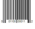 Barcode Image for UPC code 001100000112