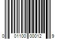 Barcode Image for UPC code 001100000129