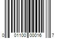 Barcode Image for UPC code 001100000167