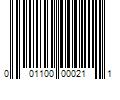 Barcode Image for UPC code 001100000211