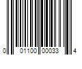 Barcode Image for UPC code 001100000334