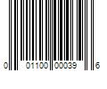 Barcode Image for UPC code 001100000396