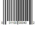 Barcode Image for UPC code 001100000402