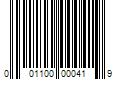 Barcode Image for UPC code 001100000419