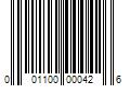 Barcode Image for UPC code 001100000426