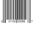 Barcode Image for UPC code 001100000587