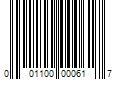 Barcode Image for UPC code 001100000617