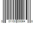 Barcode Image for UPC code 001100000648