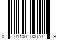 Barcode Image for UPC code 001100000709