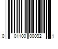 Barcode Image for UPC code 001100000921