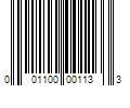 Barcode Image for UPC code 001100001133