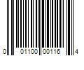 Barcode Image for UPC code 001100001164