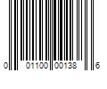 Barcode Image for UPC code 001100001386