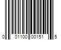 Barcode Image for UPC code 001100001515