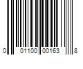 Barcode Image for UPC code 001100001638