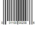 Barcode Image for UPC code 001100002086