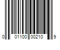 Barcode Image for UPC code 001100002109