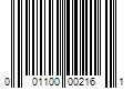 Barcode Image for UPC code 001100002161