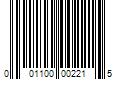 Barcode Image for UPC code 001100002215